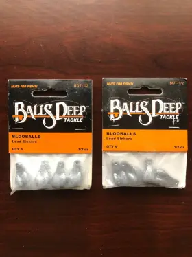 Balls Deep Tackle 080119941142 Sinkers 2 Pack Lot 1/2 Oz Bloodballs Weights Novelty