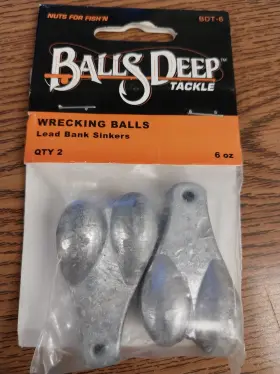 Balls Deep Tackle 080119941265 Lead Fishing Weights/sinkers 6oz Package Of 2/balls Tackle/novelty Balls Deep Tackle 080119941265 Lead Fishing Weights/sinkers 6oz Package Of 2/balls Tackle/novelty
