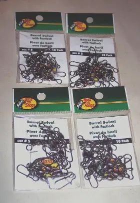 Bass Pro Shops 033548262401 Barrel Swivel With Fast-lock Snap #5 10 Pack Swivels 40 Total Bass Pro Shops 033548262401 Barrel Swivel With Fast-lock Snap #5 10 Pack Swivels 40 Total