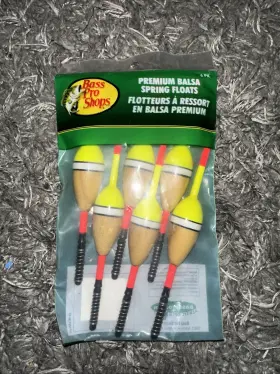 Bass Pro Shops Spf6-078 Premium Balsa Spring Floats. Oval 7/8 Inch X 6 . Bag Of Six Floats