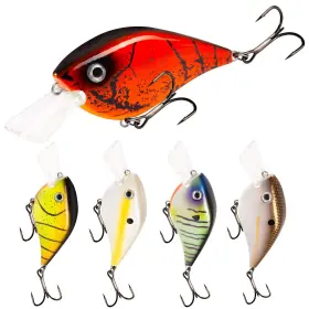 Basskiller 615666467298 5pcs Square Bill Crankbait Bass Fishing Lure Floating Erratic Action Muskie F