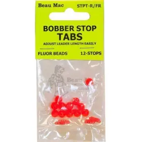 Beau Mac 094628121926 Bobber Stop Tabs Red/fluorescent Red