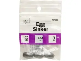 Beau Mac 094628342031 Egg Sinkers - 1/2 Oz. 5 Pack Silver Beau Mac 094628342031 Egg Sinkers - 1/2 Oz. 5 Pack Silver