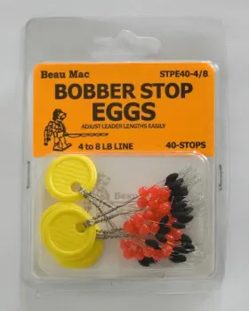 Beau-mac Stpe40-4/8 Beau-mac Bobber Stop Eggs Rubber With Beads 40pk 4-8 Beau-mac Stpe40-4/8 Beau-mac Bobber Stop Eggs Rubber With Beads 40pk 4-8