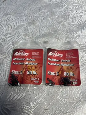 Berkley P5sb Mcmahon Swivels Black 6 Per Pack 80 Lb. Size 5 Lot Of 2