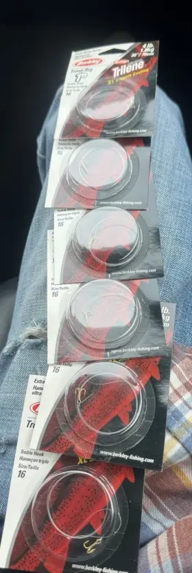 Berkley Trxl4t18 6 Pack Size 18 Treble Hook With 30 Inch 4 Lb Leader New In Package Pcs Berkley Trxl4t18 6 Pack Size 18 Treble Hook With 30 Inch 4 Lb Leader New In Package Pcs