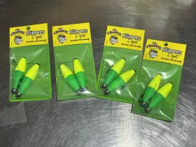 Betts M2bw-sf-2yg 2 1/2 Inch Yellow/green Bobbers Slippers Cigar Shape 2ct Lot 4 Betts M2bw-sf-2yg 2 1/2 Inch Yellow/green Bobbers Slippers Cigar Shape 2ct Lot 4