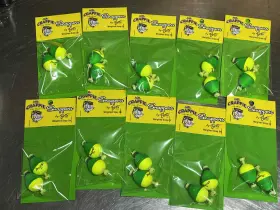 Betts Mp125w-2yg 1 1/4 Inch Yellow/green Bobbers Snappers Pear Shape 2ct Lot 10 Betts Mp125w-2yg 1 1/4 Inch Yellow/green Bobbers Snappers Pear Shape 2ct Lot 10
