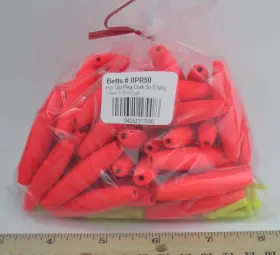 Betts Tackle 0pr50 0pr-50 Red Pegged Cork Float 2 Inch X 7/16 Dia. Bag Of 50