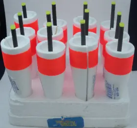 Betts Tackle 80-4rw 4 Inch Slotted Unweighted Popn Float Red/white Box Of 12