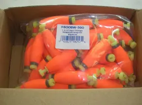 Betts Tackle B00bw-50o 1.5 Inch Weighted Snapon Foam Flo Glo Cigar Float Orange Bag Of 50