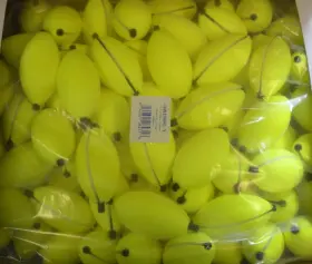 Betts Tackle B0250sl-y 2-1/2 Inch Yellow Slotted Oval Float With Pegs Bag Of 100 Betts Tackle B0250sl-y 2-1/2 Inch Yellow Slotted Oval Float With Pegs Bag Of 100