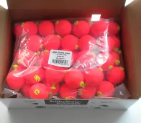 Betts Tackle B125sn-50r 1.25 Inch Flo Glo Red Unweighted Snap On Float Box Of 50