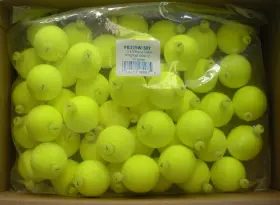 Betts Tackle B125w-50y 1 1/4in Flo-glo Yellow Round Weighted Snap-on Float Box Of 50