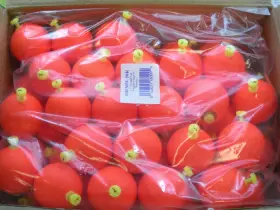 Betts Tackle B150w-50r 1-1/2 Inch Fluorescent Weighted Snap-on Float Bag Of 50