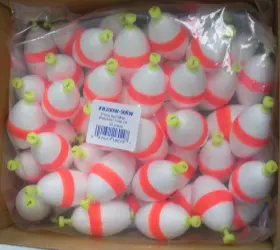 Betts Tackle B200w-50rw 2 In Red/white Weighted Oval Snap-on Float Box Of 50 Betts Tackle B200w-50rw 2 In Red/white Weighted Oval Snap-on Float Box Of 50