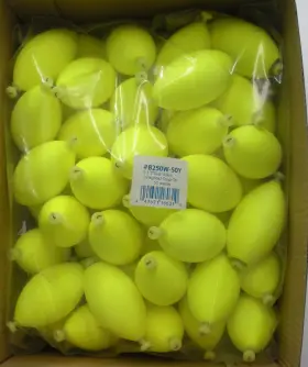Betts Tackle B250w-50y 2.5 In Yellow Weighted Oval Snap-on Float Box Of 50