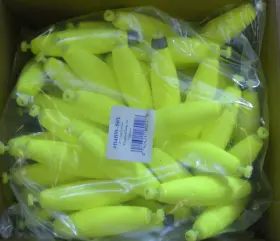 Betts Tackle B4bw-50y 3 Inch Weighted Snap On Foam Fluorescent Float Yellow Bag Of 50