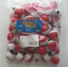 Betts Tackle P5-50rw 1.5 Inch Red And White Plastic Snap-on Float Bag Of 50