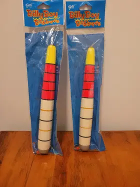 Betts W408 Billy Boy 8 Inch Weighted Slip Bobbers - Yellow Orange And White Lot Of 2 Nib
