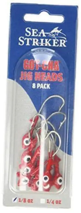Big Rock Sports 096337036379 Got-cha Jig Head 8-pack 1/8-ounce Red Finish