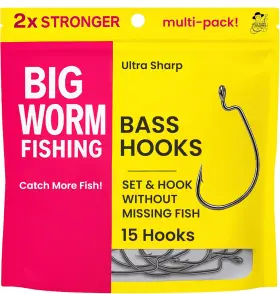 Big Worm Fishing 313041259208 Hooks For Bass Fishing- Texas Rig - Ewg
