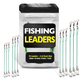 Big Worm Fishing 611989201038 Leaders With Swivels - Carp Pike 12 Inches 9 7 Inch Silver Big Worm Fishing 611989201038 Leaders With Swivels - Carp Pike 12 Inches 9 7 Inch Silver