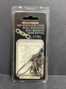 Billfisher 096337028466 Krok Stainless Ball Bearing Snap Swivels Size 9 450 Lb Test 2 Pack
