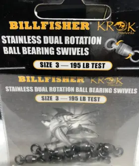 Billfisher 096337028480 Krok Kbbs195-10pk Stainless Steel Ball Bearing Swivel Size 3 195lb Billfisher 096337028480 Krok Kbbs195-10pk Stainless Steel Ball Bearing Swivel Size 3 195lb