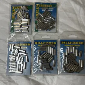 Billfisher 2.3al-25 Aluminum Sleeves 25ct Size 2.3 Lot Of 5 Packs