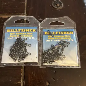 Billfisher Bcbs7 2 Packs Size 7 - 150 Lb Test Stainless Steel Crane Barrel Swivels Billfisher Bcbs7 2 Packs Size 7 - 150 Lb Test Stainless Steel Crane Barrel Swivels