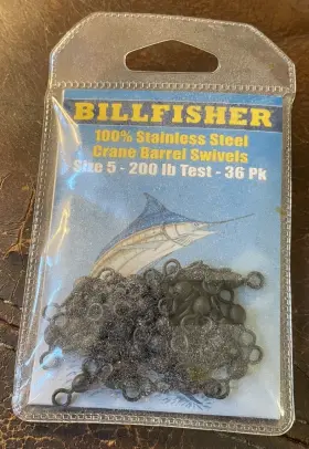 Billfisher R5gb Bill Fisher Stainless Steel Crane Barrel Swivels Size5 200lb Test 36 Pack