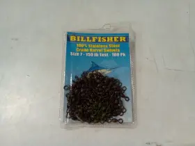 Billfisher R7-100 Stainless Barrel Swivels Black Oxide #7 150 Lb 100 Per Pack Billfisher R7-100 Stainless Barrel Swivels Black Oxide #7 150 Lb 100 Per Pack