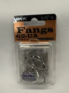 Bkk A-et-6220 Hooks Fangs-62 Ua Treble Qty 6 Bkk A-et-6220 Hooks Fangs-62 Ua Treble Qty 6