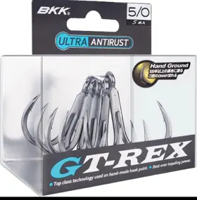 Bkk A-et-6711 Pack Of 5 Hooks Gt-rex 5/0 Barbless Treble Hook Bkk A-et-6711 Pack Of 5 Hooks Gt-rex 5/0 Barbless Treble Hook