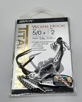 Bkk A-ew-9634 Qty 2 Titandiver Weighted Swimbait Hooks Size 5/0 5.8g Bkk A-ew-9634 Qty 2 Titandiver Weighted Swimbait Hooks Size 5/0 5.8g
