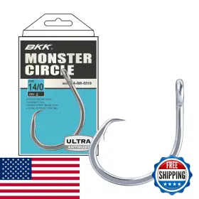 Bkk B07nplcpjw Monster Circle Hook 14/0 2-pack 4x Saltwater Ultra-antirust Coating Needle