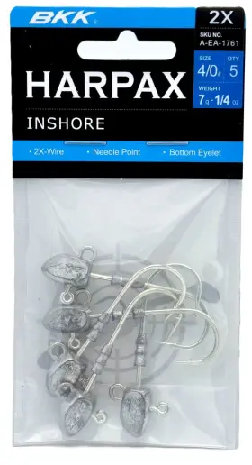 Bkk Hooks A-ea-1761 Harpax Inshore 7g 4/0# 5 Pack