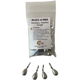 Blitz Lures 795052201160 Drop Shot Weights - Tear 1/4oz 30 Pack Blitz Lures 795052201160 Drop Shot Weights - Tear 1/4oz 30 Pack