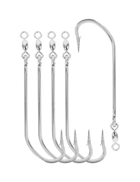 Bluewing 056689501432 Trolling Hook With Swivel 5pcs Stainless Steel Extra Sharp Bonita Hooks For F Bluewing 056689501432 Trolling Hook With Swivel 5pcs Stainless Steel Extra Sharp Bonita Hooks For F