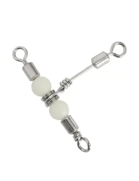 Bluewing 056689501609 Stainless Steel 3 Way Fishing Swivels With Glow Beads 88lbs110lbs 121lbs 132l