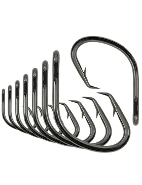 Bluewing 810068223132 Wide Gap Offset Circle Hook 25pcs High Carbon 7/0 - Black Bluewing 810068223132 Wide Gap Offset Circle Hook 25pcs High Carbon 7/0 - Black
