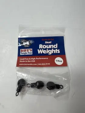 Bnr 816324009045 Tackle Daves Tangle Free Steel Round Weights 1/4 Oz Made In Usa 3 Pack Bnr 816324009045 Tackle Daves Tangle Free Steel Round Weights 1/4 Oz Made In Usa 3 Pack