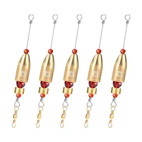 Booms Fishing Bfttcrr12u50 Crr Carolina Ready Rigs For Bass Saltwater 5pcs Brass Pre Rigged Car