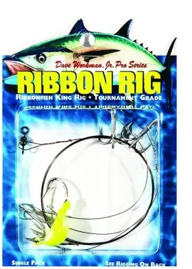 Boone 00613 Ribbon Rig 3 #4 Trebles 1/2 Oz Chartreuse Jighead
