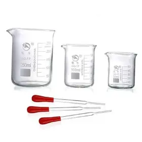 Borosilicate Glass Sy-lb-01 Beakers Pack Of 6 Low Form Measuring And Droppers Set 3 Borosilicate Glass Sy-lb-01 Beakers Pack Of 6 Low Form Measuring And Droppers Set 3