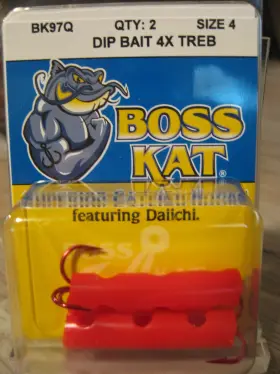Boss Kat Bk97q-4 Catfish Dip Tubes And Size 4 X Daiichi Treble Fish Hooks Boss Kat Bk97q-4 Catfish Dip Tubes And Size 4 X Daiichi Treble Fish Hooks