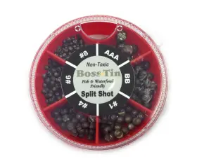 Boss Tin 857863001091 6-way Oval Split Shot Dispenser
