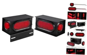 Bowell Taro-6in 2pcs Trailer Lights Welded Mount Steel Boxes Housing Kit With License Plates 6 Inch