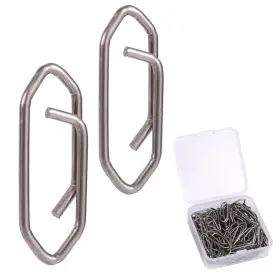 Boxob M07263-65 100pcs Fishing Speed Clips Stainless Steel Connector Swivels Boxob M07263-65 100pcs Fishing Speed Clips Stainless Steel Connector Swivels